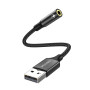 MOSWAG Adaptateur USB vers Jack 3,5mm Carte Son Externe AUX Stéréo 1 Pack | pour Casque Audio Micro TRRS Enceinte Haut Parleur C