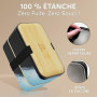 Umami Lunch Box Bento, Tout en-1 avec Couverts, Étanche, Encastrable, | 1500 ml, Premium boîte repas adulte, micro-ondable, 2 po
