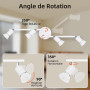 Ketom Plafonnier LED 4 Spots Blanc, Éclairage de Plafond GU10 Moderne | Barre de Spots, Lumiere Plafond Orientable Intérieur pou