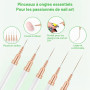 AYBUY Lot de 5 Pinceaux pour Nail Art, Pinceaux Liner de Détail | Pinceau Nail Art Ongles, Pour Gel, Les Lignes Longues, Détails