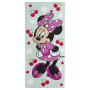 Disney Minnie Mouse Serviette de Plage Enfant Drap de Bain 71x147 cm, Vert | 71x147 cm, Produit officiel, 100% coton, doux et ab