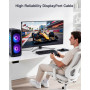 Ubluker 10K 8K 4K Câble DisplayPort 2.1 54Gbps 4M, Certifié Câble DP vers DP 4K 240Hz 165Hz 144Hz 120Hz 10K 8K 60Hz Nylon Tressé