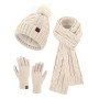 HEEKPEK Ensemble Bonnet Écharpe Gants Femme Hiver 3 Pièces Chaud
