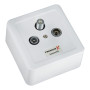 3x PremiumX PX3 Prise d'antenne, prise à 3 voies Prise d'antenne, prise de ligne simple et de dérivation, montage en surface, en