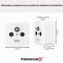 PremiumX PX3 Prise d'antenne - Satellite Prise à 3 Voies Prise d'antenne, Prise de Ligne Simple et de dérivation, Montage en Sur