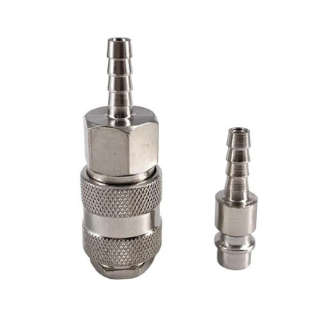 MEXEWORD 1 pcs EU Type Socket + Plug Raccord Pneumatique Norme Européenne Connecteur Rapide 6/8/10mm Tuyau Barb Coupleur Adaptat