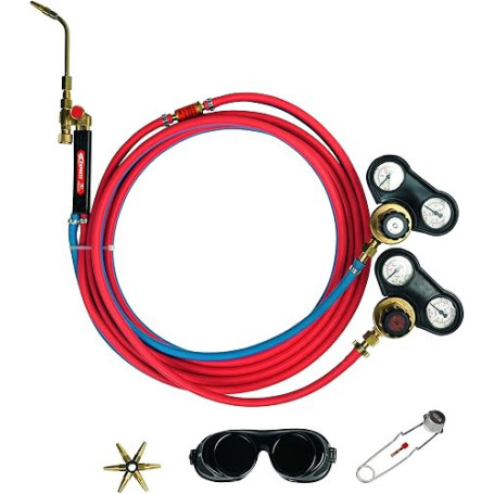 Express, 2905, Soudure Oxygène et Acétylène, Kit Soudeur Koro avec 1 Chalumeau + 5 m de Tuyau avec 1 Anti-Retour Pare-Flamme + 2