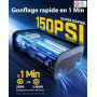 Fanttik X9 Pro Gonfleur de Pneu Portable, Pompe à vélo électrique à gonflage Rapide 27s avec manomètre numérique de Pression des