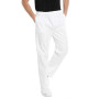 WWOO Homme Pantalon de Travail Blanc Pur Pantalons Taille Elastique pour Coton Opaque