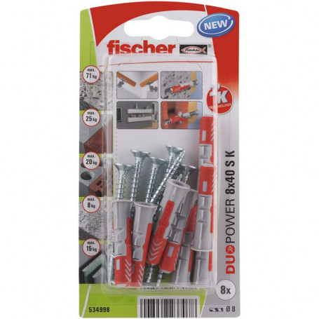 Chevilles et vis Fischer Duopower 534998 8 x 40 mm 8 Pièces 15,99 €