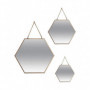 Ensemble de miroirs Atmosphera Hexagonal Doré Métal (3 Pièces) 43,99 €