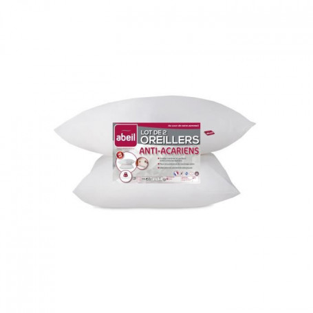ABEIL Lot de 2 Oreillers Anti-Acarien - 60 x 60 cm - Blanc 60,99 €
