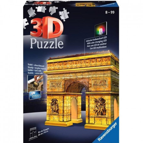 Puzzle 3D Arc de Triomphe illuminé - Ravensburger - Monument 216 pieces - sans c 45,99 €