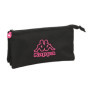 Trousse Fourre-Tout Triple Kappa Black and pink Noir (22 x 12 x 3 cm) 29,99 €