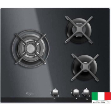WHIRLPOOL AKT404NB Plaque de cuisson Gaz - 3 foyers - 6350W - L59 x P51c 349,99 €