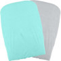 DOMIVA Lot 2 Housses matelas a langer - Polycoton - oeko-Tex - Aqua/Perl 28,99 €